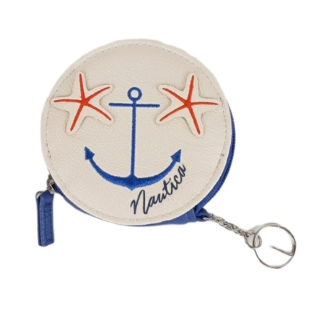 Nautica Blue and White Anchor Coin Pouch